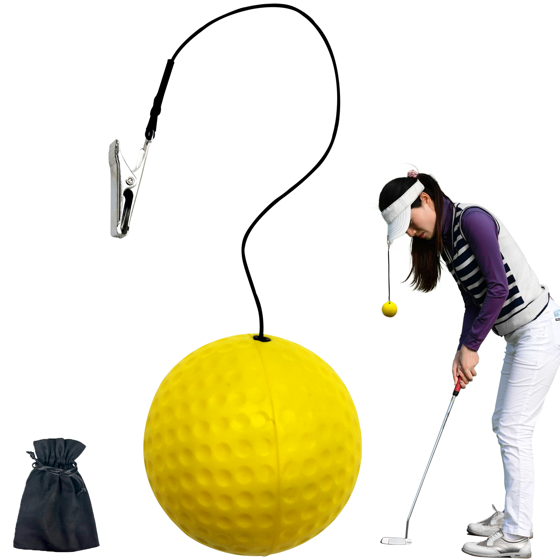 Golf Trainer With Ball For Head Rotation Training