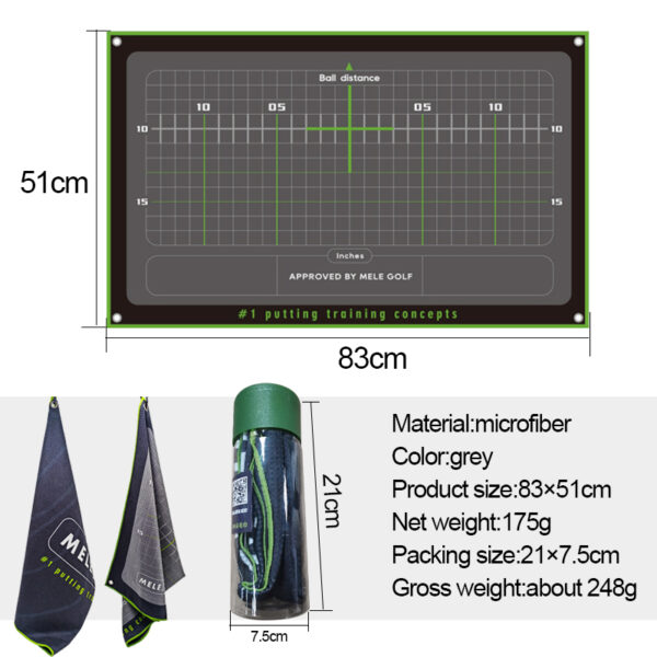 Golf Training Aid Putter Standing Position Towel Mat - Image 3