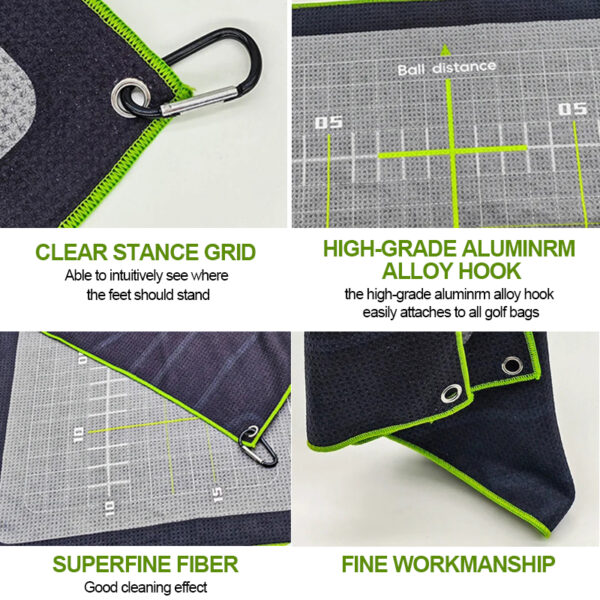 Golf Training Aid Putter Standing Position Towel Mat - Image 4