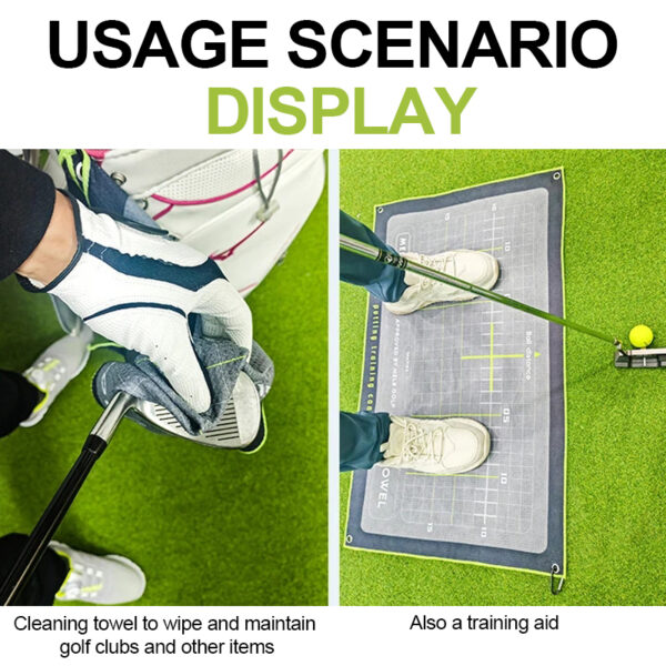 Golf Training Aid Putter Standing Position Towel Mat - Image 7